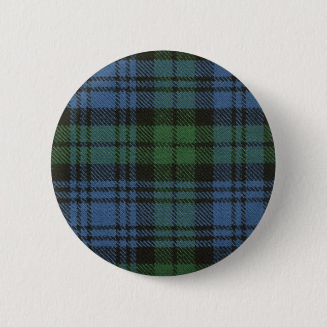 Macaron Rond 5 Cm Bouton de tartan de Campbell de clan (Devant)