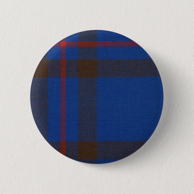 Macaron Rond 5 Cm Bouton de tartan d'Elliot de clan (Devant)
