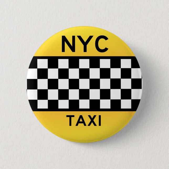 Macaron Rond 5 Cm Bouton de TAXI de NYC (Devant)