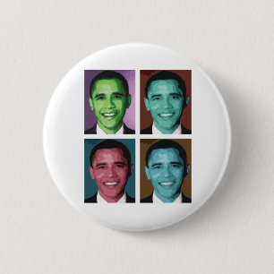 Macaron Rond 5 Cm Bouton de Technicolor d'Obama