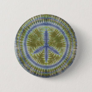 Macaron Rond 5 Cm Bouton de teinture pour panneau de Paix Bleu et Ve