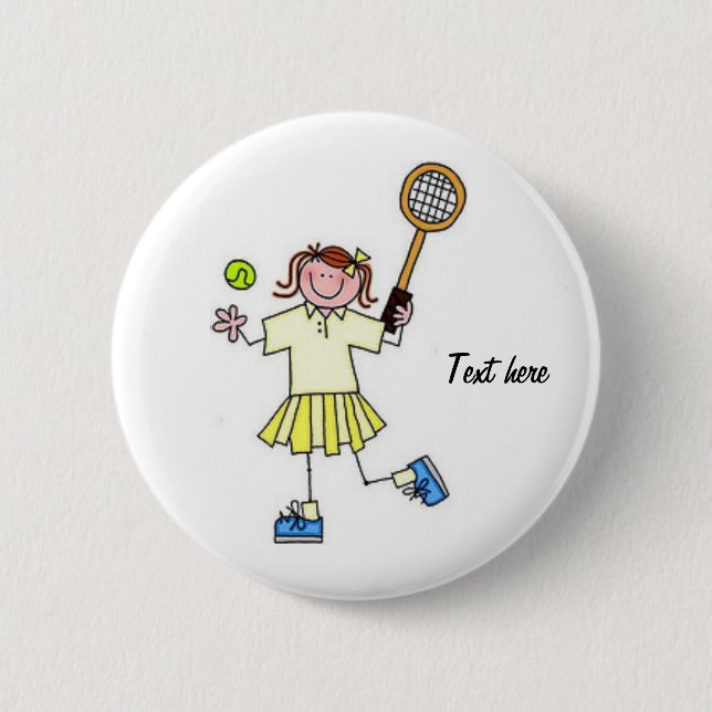 Macaron Rond 5 Cm Bouton de tennis de filles (Devant)