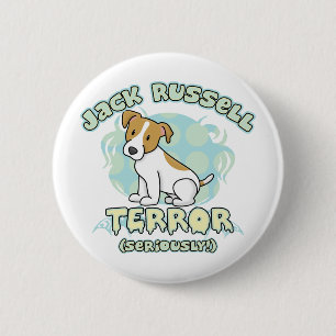Macaron Rond 5 Cm Bouton de terreur de Jack Russell