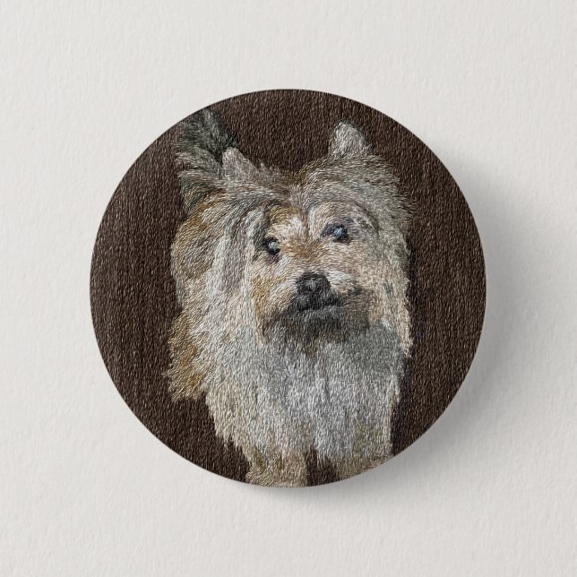 Macaron Rond 5 Cm Bouton de Terrier de cairn (Devant)