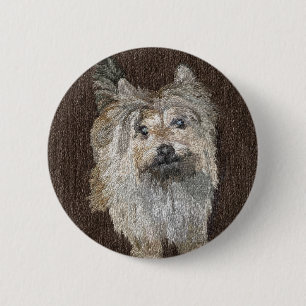 Macaron Rond 5 Cm Bouton de Terrier de cairn