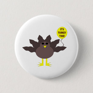Macaron Rond 5 Cm Bouton de Thanksgiving heure Turquie
