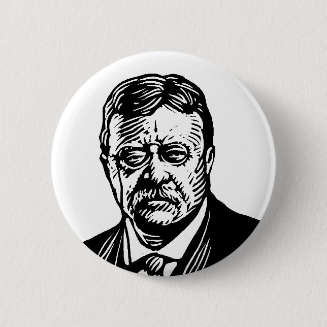 Macaron Rond 5 Cm Bouton de Theodore Roosevelt (Devant)