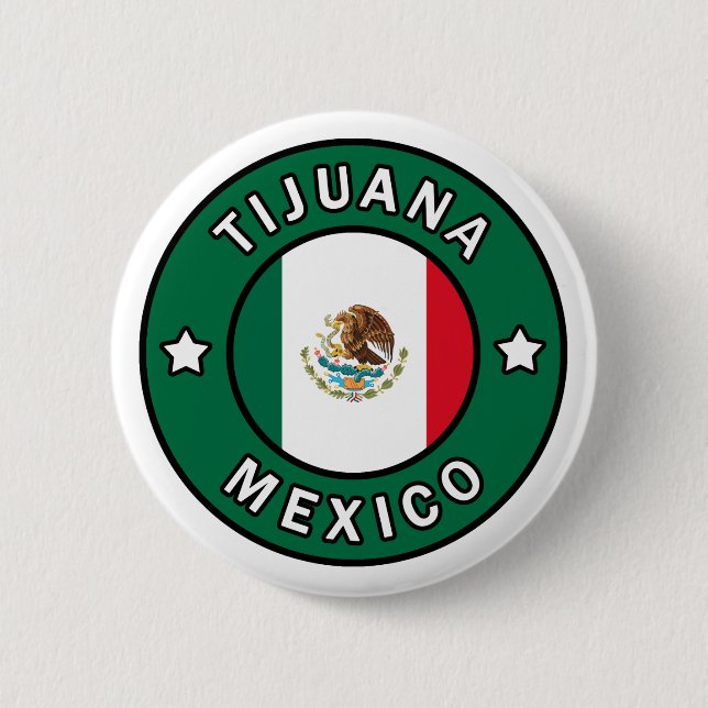 Macaron Rond 5 Cm Bouton de Tijuana Mexique (Devant)