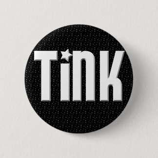 Macaron Rond 5 Cm Bouton de Tink - étoiles de noir