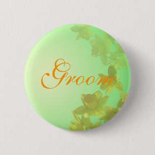 Macaron Rond 5 Cm Bouton de toilettage mariage, fleurs de tulipe jau