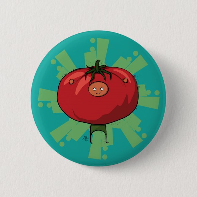 Macaron Rond 5 Cm Bouton de tomate (Devant)