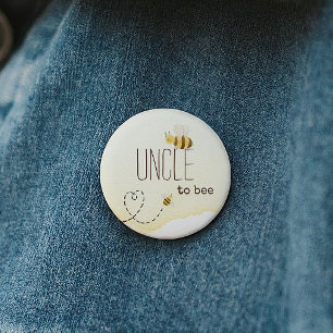 Macaron Rond 5 Cm Bouton de Tonton à Devenir Abeille pour Baby Showe