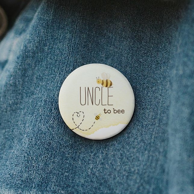 Macaron Rond 5 Cm Bouton de Tonton à Devenir Abeille pour Baby Showe (Créateur téléchargé)