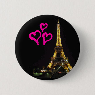 Macaron Rond 5 Cm Bouton de Tour Eiffel