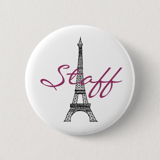 Macaron Rond 5 Cm Bouton de Tour Eiffel (Devant)