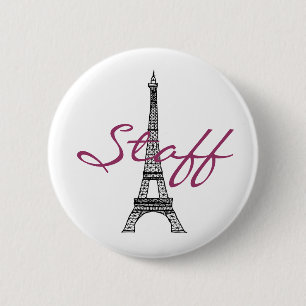 Macaron Rond 5 Cm Bouton de Tour Eiffel