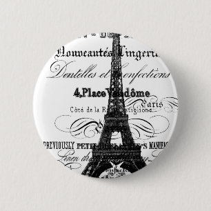 Macaron Rond 5 Cm Bouton de Tour Eiffel