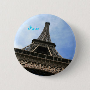 Macaron Rond 5 Cm Bouton de Tour Eiffel