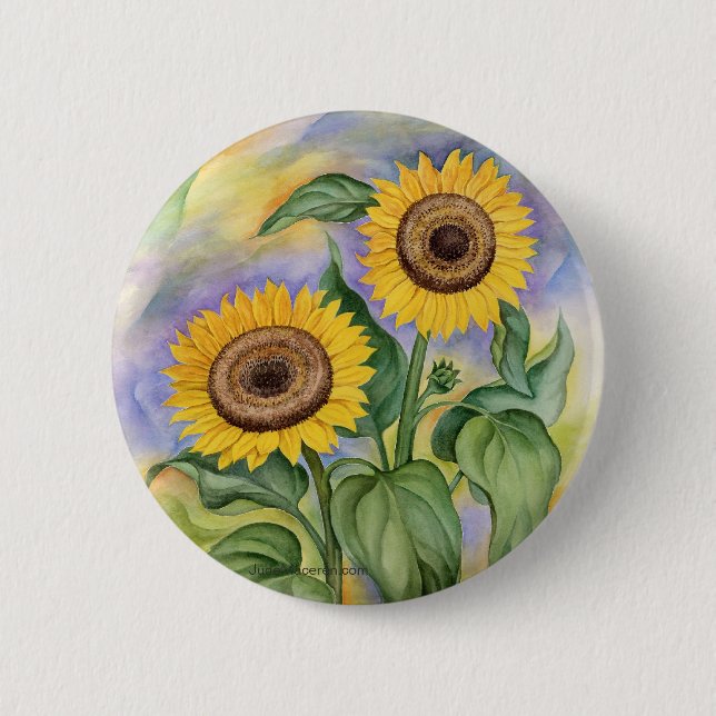 MACARON ROND 5 CM BOUTON DE TOURNESOL (Devant)