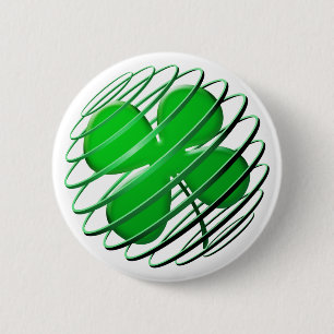 Macaron Rond 5 Cm Bouton de trèfle de quatre feuilles