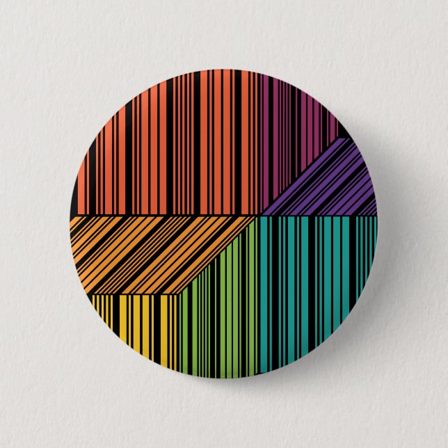 Macaron Rond 5 Cm Bouton de trinité de cube en code barres (Devant)
