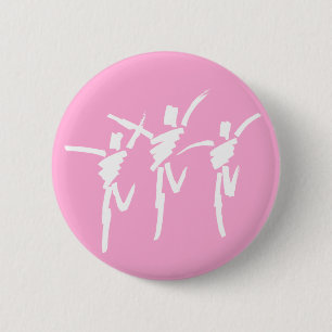Macaron Rond 5 Cm Bouton de trio de la danse de pointe en rose