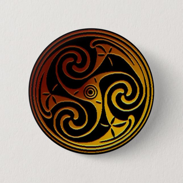 Macaron Rond 5 Cm Bouton de Triskele de Celtic (Devant)