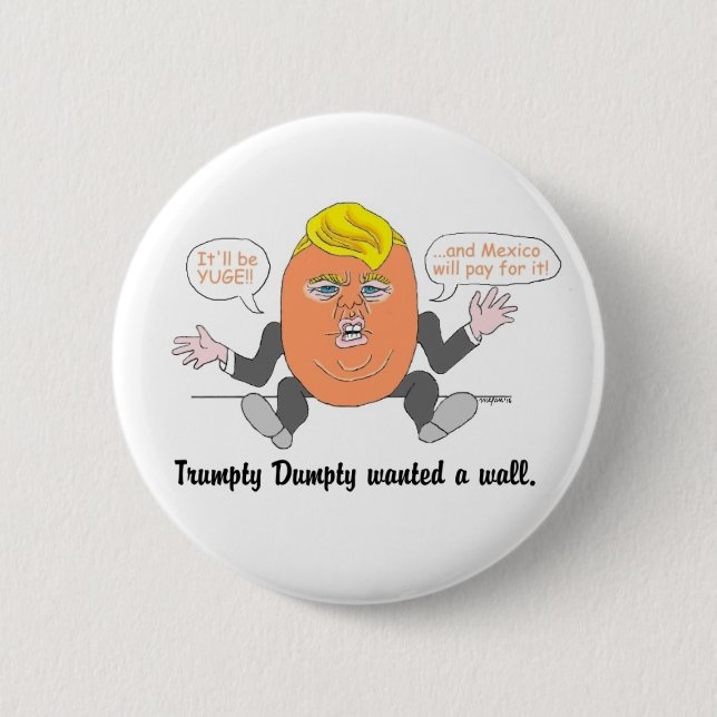 Macaron Rond 5 Cm Bouton de Trumpty Dumpty (Devant)