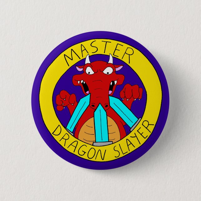 Macaron Rond 5 Cm Bouton de tueur de dragon (Devant)