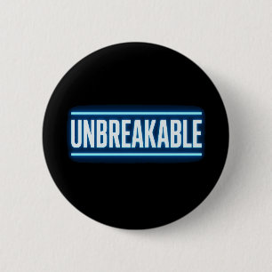 Macaron Rond 5 Cm Bouton de typographie à éclairage bleu INCASSABLE