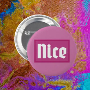 Macaron Rond 5 Cm Bouton de typographie de boîte rose agréable