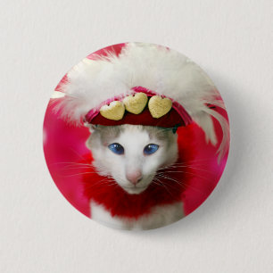Macaron Rond 5 Cm Bouton de Valentine de chat