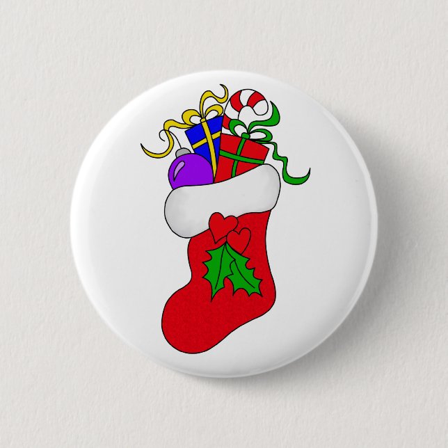 Macaron Rond 5 Cm Bouton de veille de Noël (Devant)