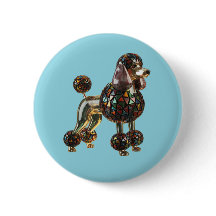 Bouton de verre coloré Caniche