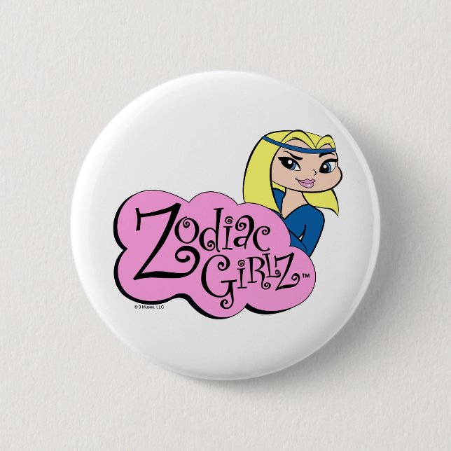 Macaron Rond 5 Cm Bouton de Verseau (Devant)