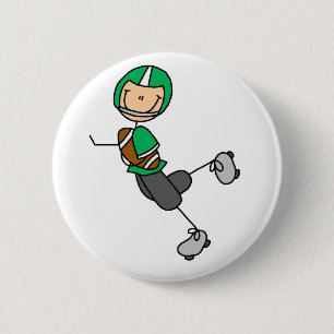 Macaron Rond 5 Cm Bouton de vert de joueur de football