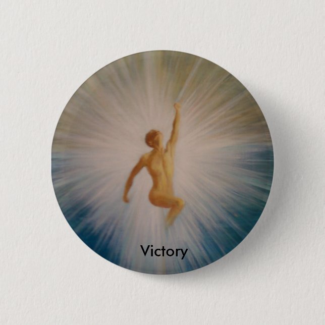 Macaron Rond 5 Cm Bouton de victoire (Devant)