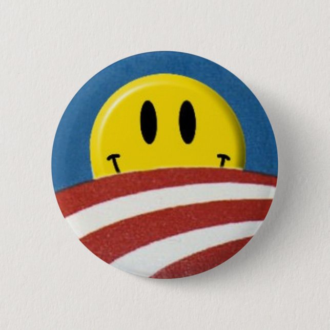 Macaron Rond 5 Cm Bouton de visage de logo d'Obama (Devant)