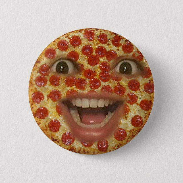 Macaron Rond 5 Cm Bouton de visage de pizza (Devant)