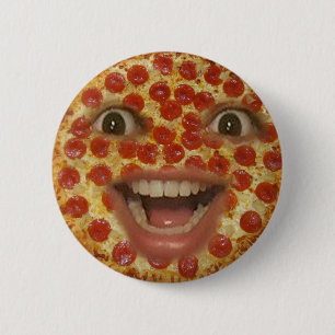 Macaron Rond 5 Cm Bouton de visage de pizza