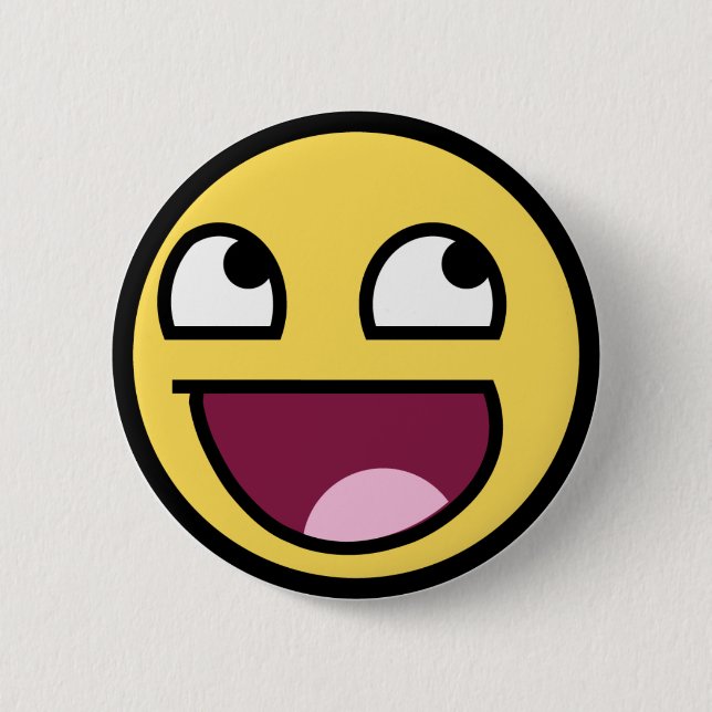 Macaron Rond 5 Cm Bouton de visage génial (Devant)