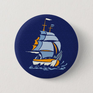 Macaron Rond 5 Cm Bouton de voilier, personnalisable