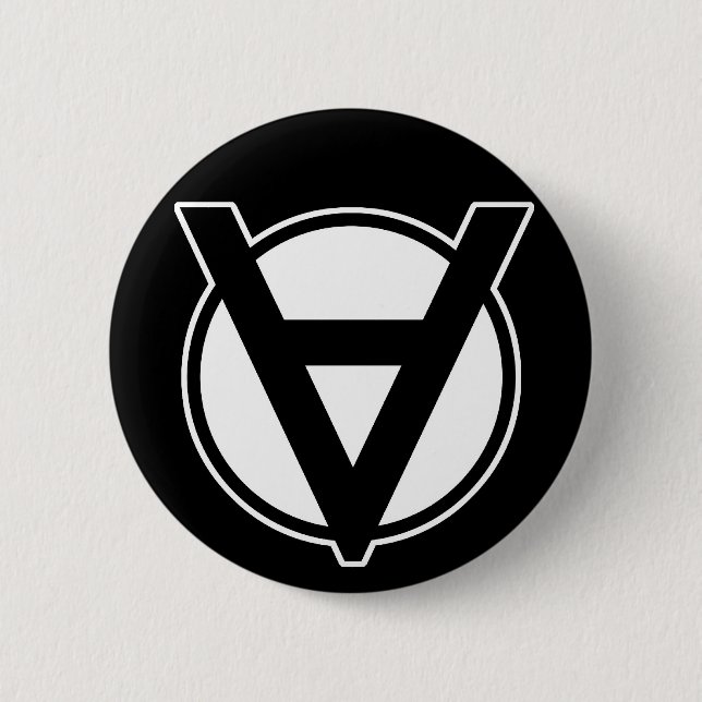 Macaron Rond 5 Cm Bouton de Voluntaryist - noir (Devant)