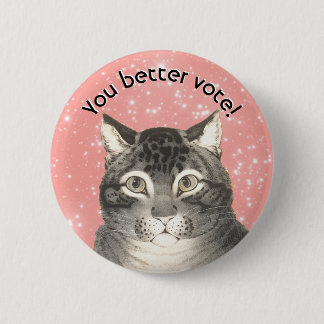 Macaron Rond 5 Cm Bouton de vote de minou mignon