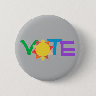 Macaron Rond 5 Cm Bouton de vote GOTV / Votez avec le soleil