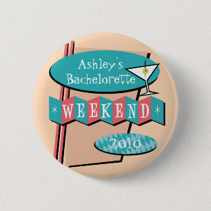 Macaron Rond 5 Cm Bouton de week-end de Bachelorette