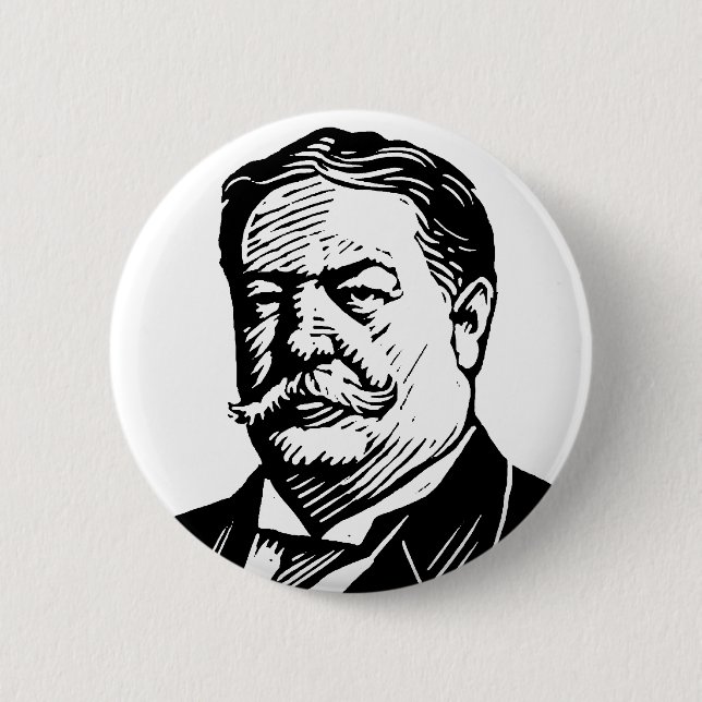 Macaron Rond 5 Cm Bouton de William Howard Taft (Devant)