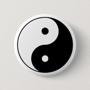 Macaron Rond 5 Cm Bouton de Yin Yang