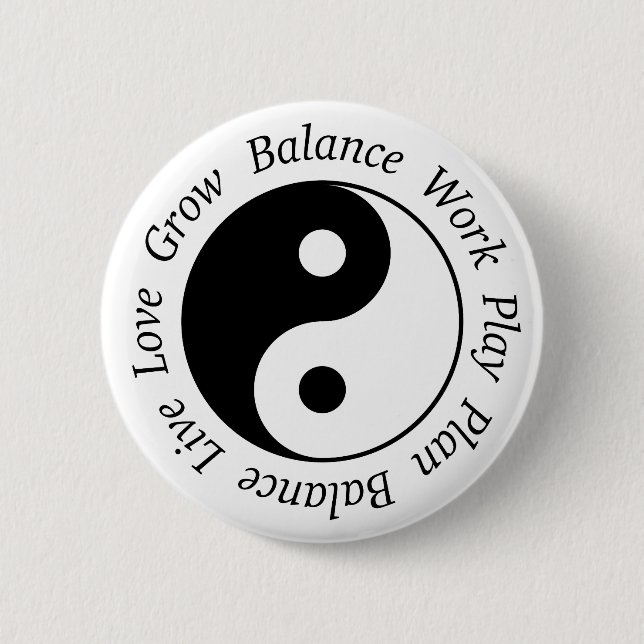 Macaron Rond 5 Cm Bouton de Yin Yang d'équilibre (Devant)
