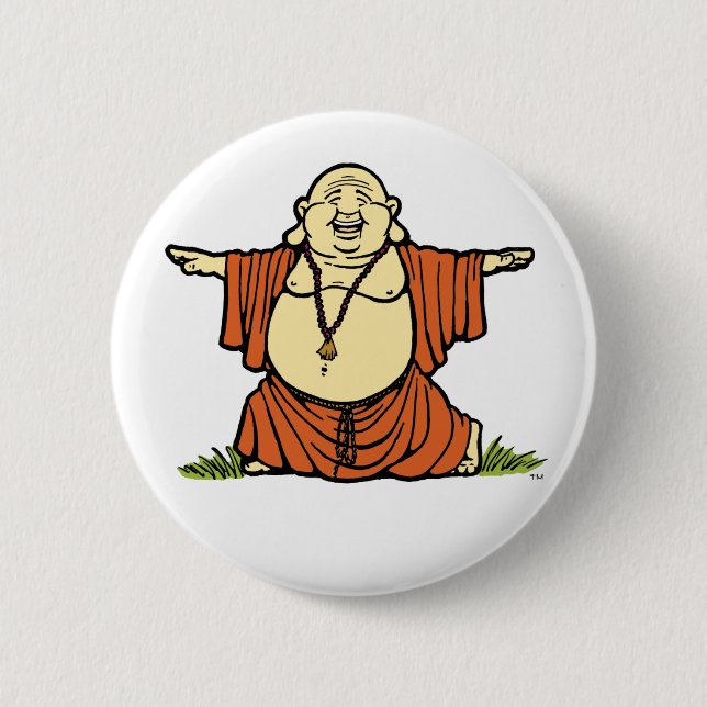 Macaron Rond 5 Cm Bouton de yoga de Bouddha (Devant)